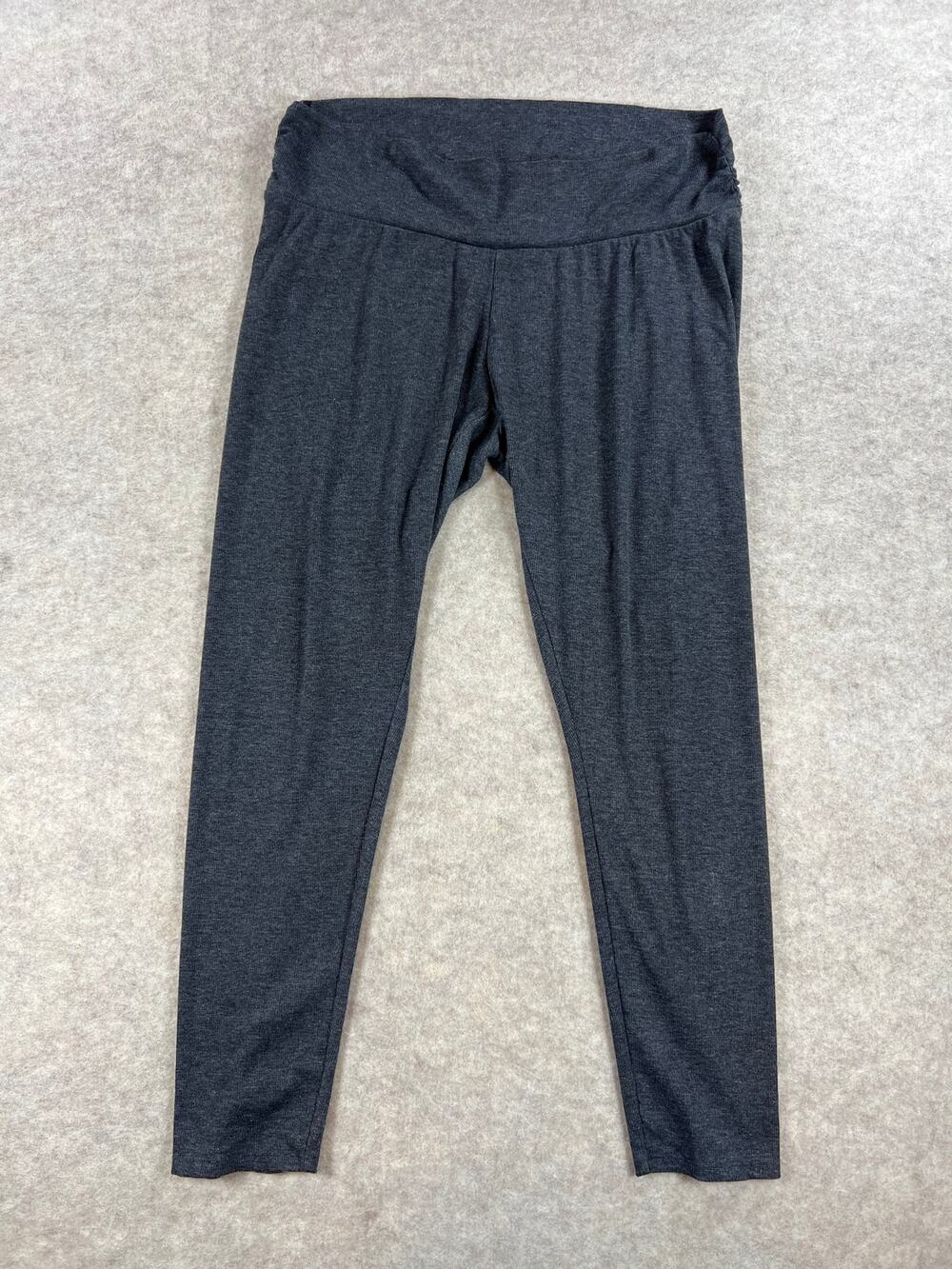 Motherhood Maternity Under Belly Leggings Ribbed Knit Pants Gray XL